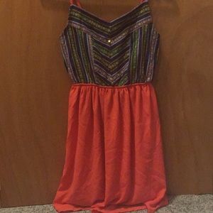 Deb Shops Retro Coral Dress • S